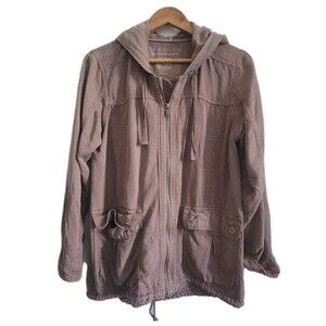 American Eagle Jacket Womens Size M Burgundy Zip Up Utility Military Hoodie